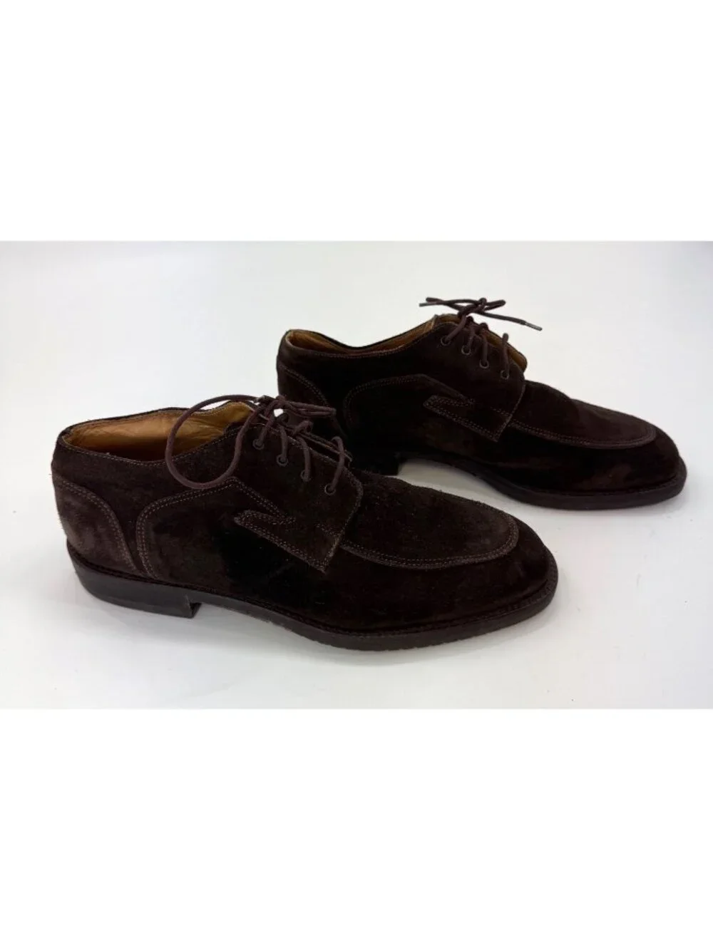 Vintage Cable & Co Hugo Chuckla Italy Brown Suede Leather Mens Lace-Up Dress Sho